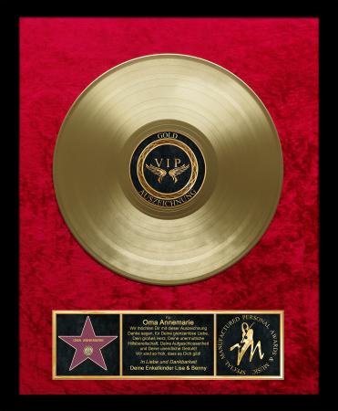 Goldene Schallplatte GOLD auf Rot