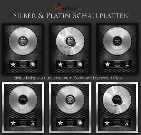 Silber-Platin Schallplatte - Lochwand Style