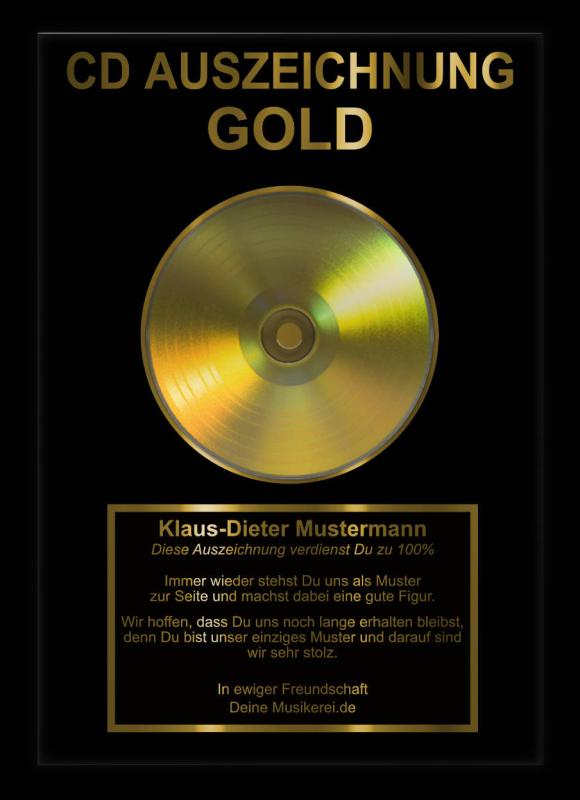 CD Auszeichnung in GLANZ-GOLD