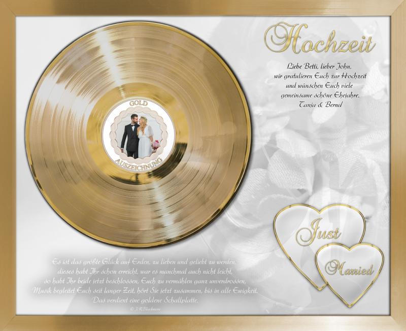 Goldene Schallplatte zur Hochzeit