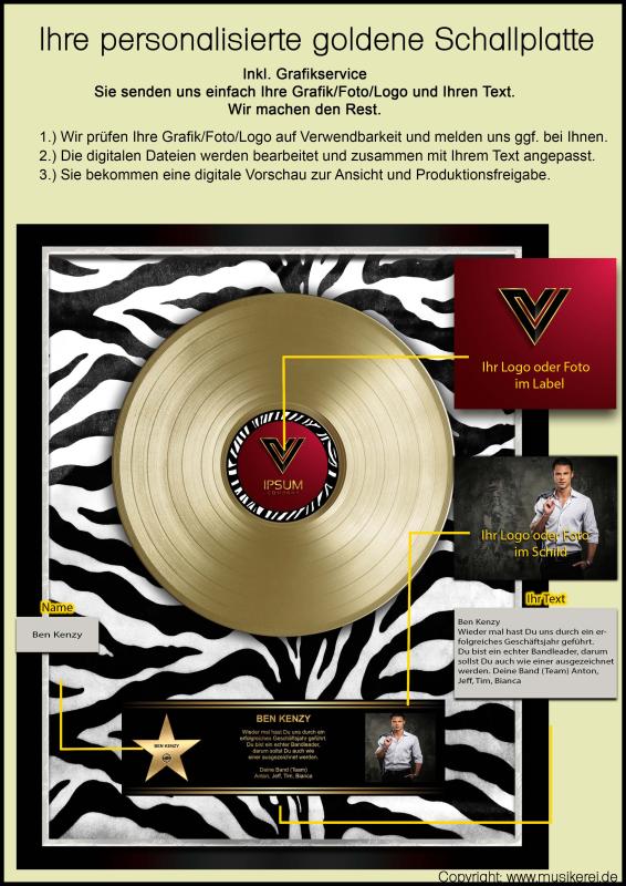 Goldene Schallplatte - Zebra-Samt Style