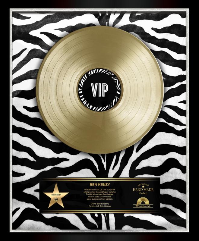 Goldene Schallplatte ♫ Zebra-Samt Style personalisiert